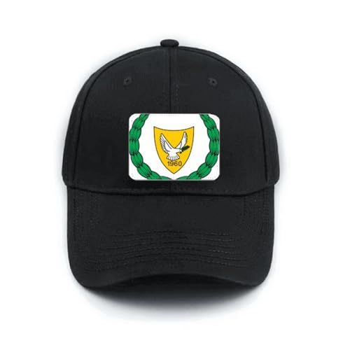 Casquette de baseball noire Chypre réglable pour homme et femme