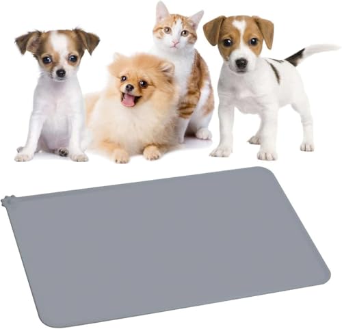Tapete de silicona para perros y gatos, mantel individual impermeable para mascotas y tapete de silicona antideslizante para cuencos de comida y agua, bandeja de alimentación para mantener tu suelo