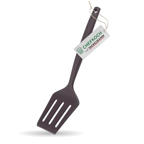 Fackelmann Chefkoch Schlitzwender Düsseldorf aus Platin Silikon – Hitzebeständig bis 230°C, Dunkelgrau, 33,1cm – Ideal für Antihaftbeschichtete Pfannen