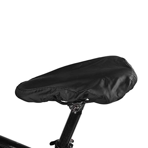 Alomejor Bicycle Saddle Waterproof Cover Polyester Bike Seat Cover Elastic Bike Rain Cover for Rain-proof Dust Resistant(Black)