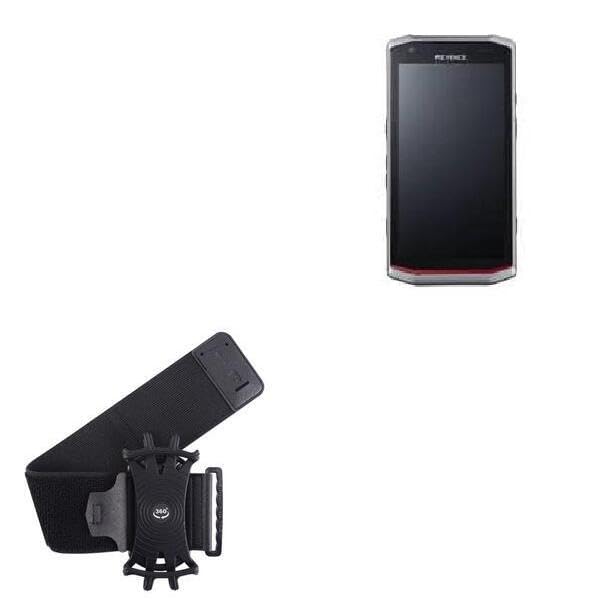 BoxWave Holster Compatible with Keyence DX-W600 - ActiveStretch Sport Armband, Adjustable Armband for Workout and Running - Jet Black