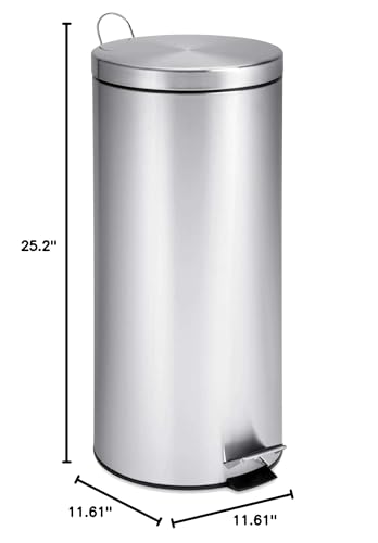 Bote de basura redondo acero inoxidable 30 litros miniatura 4