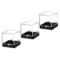 GREENADSCAPE Cajas De Exhibición Transparentes Para Minerales Set De 3 Para Especímenes De Piedras y Cristales Fondo