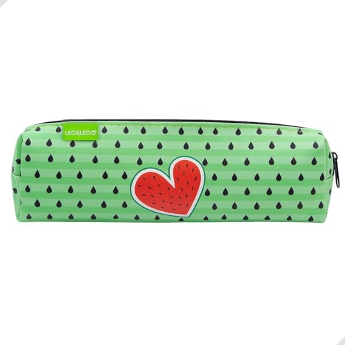 Estojo Escolar Infantil Grande Fecho em Zíper, Estampas Coloridas e Divertidas, Ideal para Lápis, Canetas e Material Escolar, Durável, Leve e Perfeito para Escola, Mochila e Dia a Dia (Melancia)