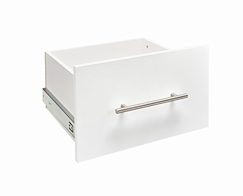 Image of ClosetMaid SuiteSymphony Wood Closet Drawer, Add On Accessory, Modern Style, For Storage, Closet, Clothes, 16 inch x 10 inch Size for 16 in. Units, Pure White /Satin Nickel