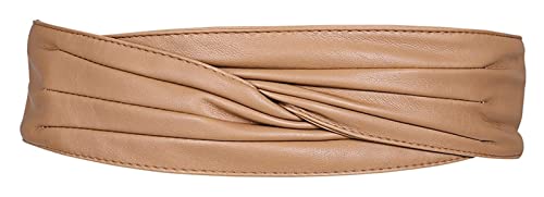 BAtlam Ropa elástica Cinturón Faja Cinturilla para Damas Decorada con Abrigo de suéter Cinturón Ancho Cinturón Vintage (Color : Caqui) (Caqui)