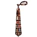 NuohuiYao Hombre novedad corbata de lujo elegante elegante cuello delgado corbatas ideales para fiestas groomsmen regalo de negocios biblioteca vintage librero estantería (4)