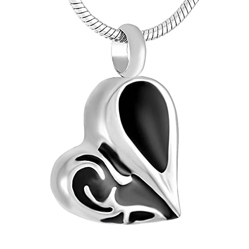 Collier funéraire cœur vintage en acier inoxydable durable pour l'éternité