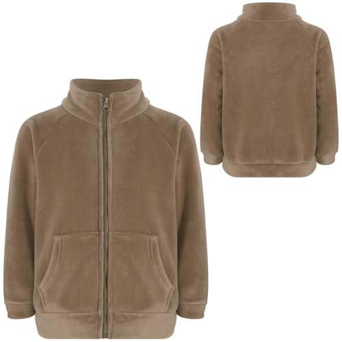 Kids Boys Girls Ultra Soft Fleece Jacket Full Zip Sweatshirt Winter Thick Warm Outerwear