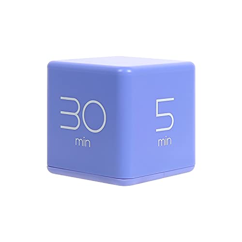mooas Cube Timer (Violet), Timers Cube Flip Block Timers Productivity Gravity Sensor Time Management for Kids ADHD Classroom Kitchen Desk Workout Cooking Study 5, 10, 20, 30 min Timer Setting