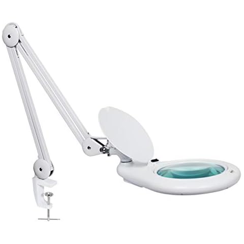 Neatfi Elite HD XL Bifocals 72PCS SMD LED Super LED Magnifying Lamp with Clamp, UK Plug, 15CM Wide Lens, 5 Diopter with 12 Diopter, 6000-7000K, Nonpolar Dimming (White) Cover