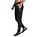 Tansozer Men's Lightweight Joggers Casual Slim Sweatpants Track Pants with Zipper Pockets (Black, Large)
