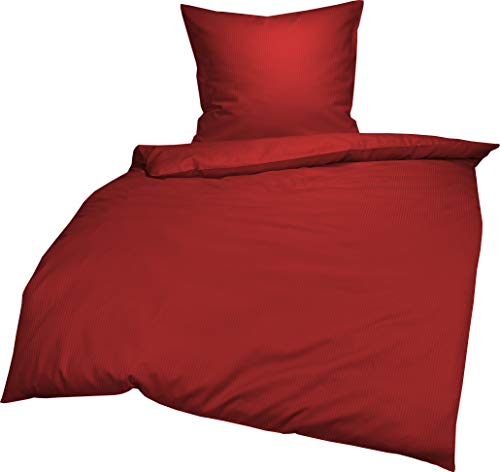 Lorena Mako-Satin Bettwäsche Venedig Burgund 1 Bettbezug 135 x 200 cm + 1 Kissenbezug 80 x 80 cm Cover