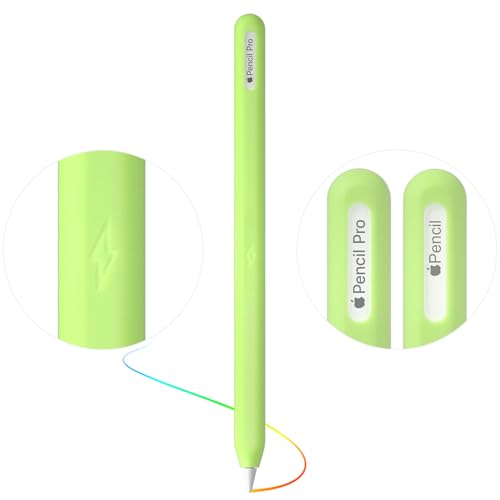 Image of Ultra-Thin Protective Pencil Cover for Apple Pencil Pro & 2nd Gen, Compatible with Apple Pencil Pro 2024 & 2nd Gen, Silicone Case Sleeve, Glow Green