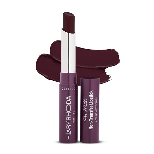 Image of Hilary Rhoda Pro Matte Non-Transfer Lipstick | Waterproof & Smudge-Proof | 12-Hour Long Stay | 24 Shades Available | Highly Pigmented Matte Finish Lipstick | 2g - (Wine Rouge | Shade 24)