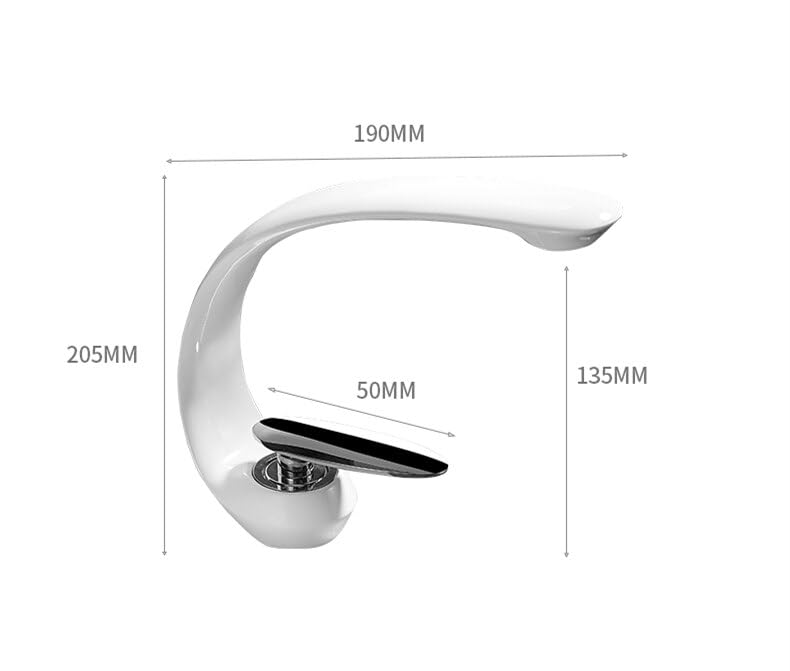 Robinet blanc en laiton mitigeur eau chaude et froide pour lavabo