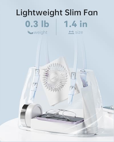 TriPole Schreibtisch Ventilator Batteriebetrieben, 180° Tragbar, 3-Geschwindigkeits USB, Ultradünner Mini für Home Office Reisegeschenke für Frauen Männer, Weiß 3