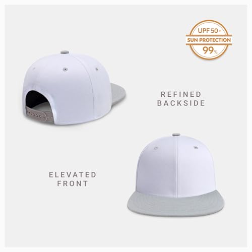 Image of CHOK.LIDS Flat Bill Visor Classic Snapback Hat Blank Adjustable Brim High Top End Trendy Color Style Plain Tone Baseball Cap