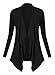 Produktbild Urban GoCo Damen Strickjacke Cardigan Langarmshirt Wasserfall Strickmantel (M, Schwarz)