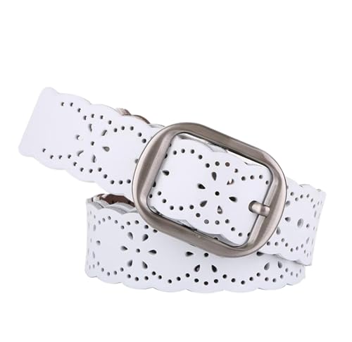 Classic belt, women's 3.8 cm leather belt vintage hollow out belt