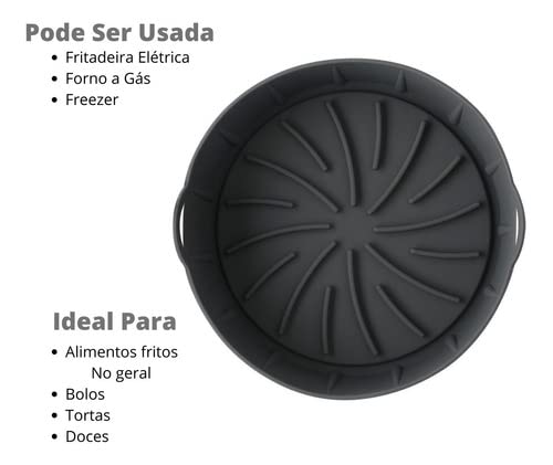 Assadeira De Silicone Forma Para Fritadeira Airfryer 20cm Reutilizável E Antiaderente Limpeza Facil e Muito Resistente (Vermelho) 6 31r7h2BZbpL
