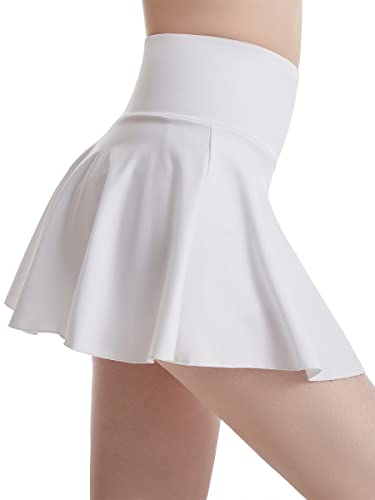 Bestgift Saia esportiva feminina com bolso, calça fitness para corrida, dança, tênis, Roxo claro, G