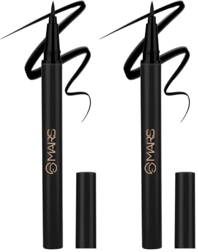 Image of MARS City Stroke Charming Eyes Liquid Eyeliner | Long-lasting | Smudge Proof Eye Liner | Felt Tip for Precise Application | Quick Drying Formula (1ml) (04-Black) (Pack of 2)