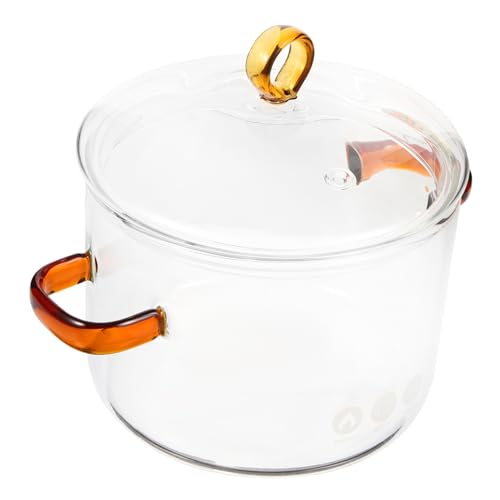 TOYANDONA Cacerola de Borosilicato con Tapa y Doble Asa Olla de Cocción Cocina Resistente Altas y Transparente y Guisos