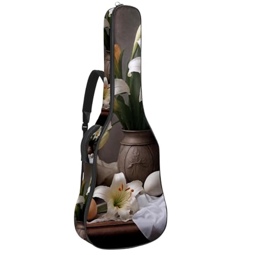 Sac pour guitare acoustique 41 pouces étanche à motif Lys de Pâques