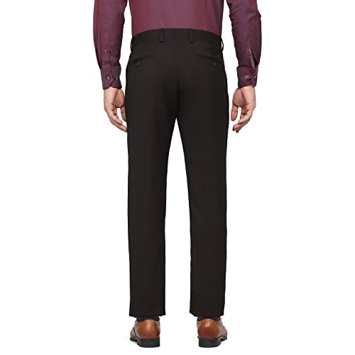 Image of blackberrys Structured Polyester Viscose Slim Fit Men's Work Wear Trousers