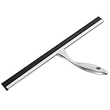 GARVALON 14-Inch Stainless Steel Window Squeegee Adhesive Hook, Shower Glass Door Cleaner and Shower Screen