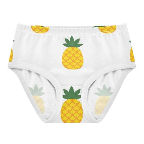 Girls Underwear Toddlers 2t Cotton Cute Panties Girl Fun Briefs Undies Kids Yellow Pineapples White