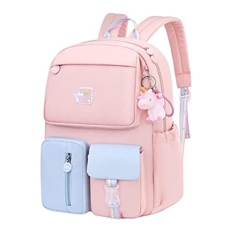 Amythe Kinderrucksack Mädchen,Rucksack Kindergarten,Schulranzen Mädchen 1-3. klasse, Leichte und Wasserdichte Nylon Schultasche Cover
