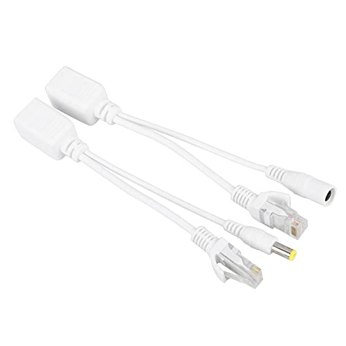 Zunate 10 Pair POE RJ45 Cable Adapter Set, Power Over Ethernet Injector Splitter for IP Camera DC 12V with Pure Copper Core for Network Signal Transmission miniatura 4