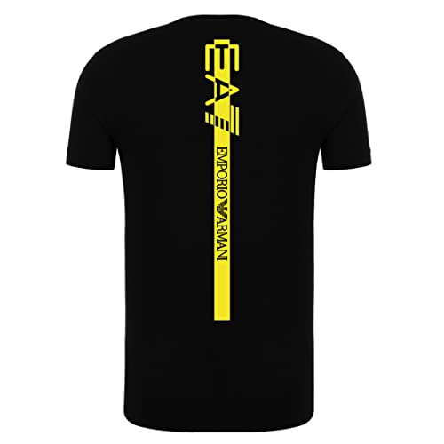 Emporio Armani Camiseta para hombre EA7 3KPT06 PJ03Z, manga corta, cuello redondo, Negro , M