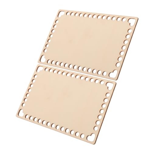DOITOOL 2 Pack Wooden Bag Bottom Wood Crochet Basket Bases DIY Basket Weaving Supplies Pre-drilled Holes Bag Making Base