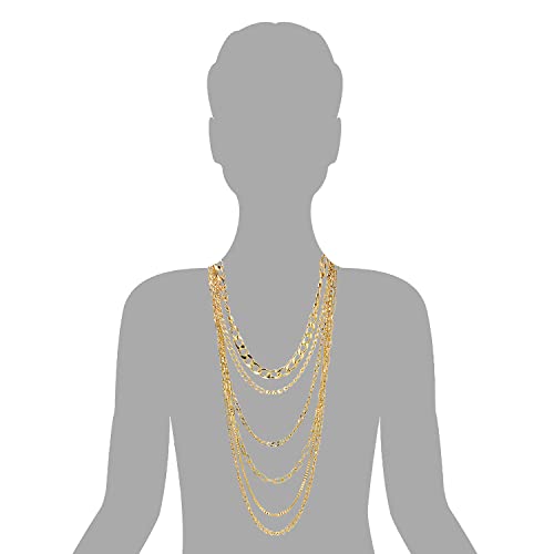 Statement Necklace Waterfall Multi-Strand Curb Link Rolo Chains, Punk Rock Cool, Light Weight4