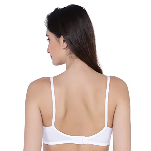 Image of Laavian Women's Wirefree Non Padded Plunge Neck Bra with Elasticated Support Band and Adjustable Shoulder Straps