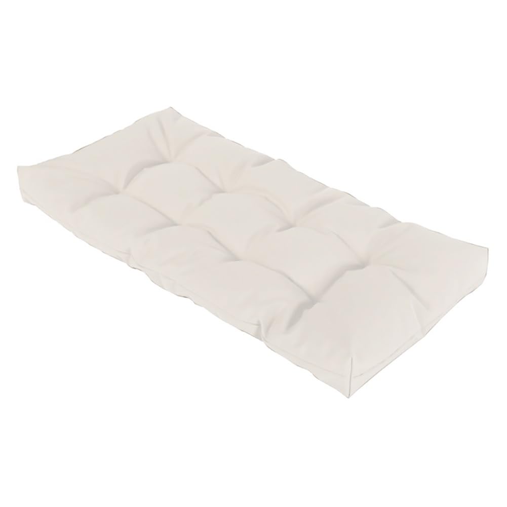 Wasserdichtes Bankkissen für drinnen und draußen, 10 cm, Terrassenfellkissen mit Bändern, Gartenbank, Sitzkissen für Sofa, 10 cm, Weiß, 149,9 x 49,8 x 10,2 cm