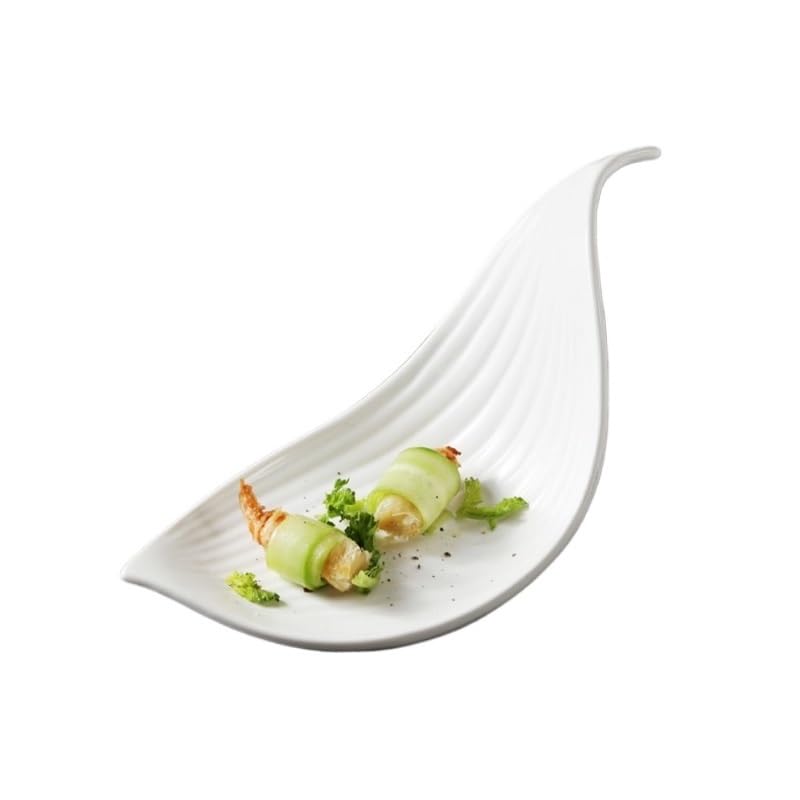 AHGFTYRDT Platos llanos, platos de postre, platos de cerámica, platos de sushi de sashimi, restaurante, vajilla creativa monocolor, platos de aperitivos, postres, sartenes, platos llanos, platos