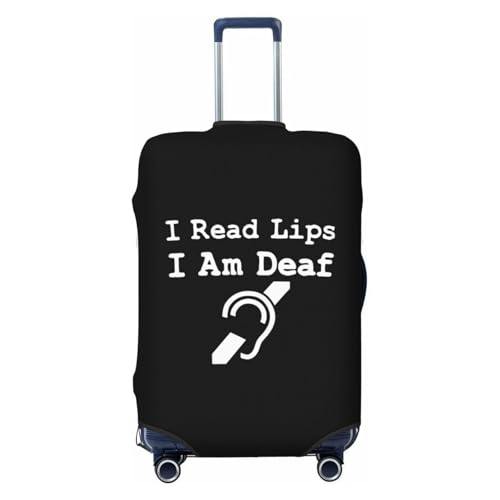 I Am Deaf I Read Lips Travel Luggage Cover Suitcase Protector Fits 22-25 Inch Case(Black,M)
