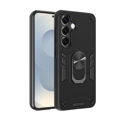 Image of NDCOM Premium Samsung S25 Back Cover | Enhanced Protection Case with Ring Holder |& Anti-Slip | BLACK