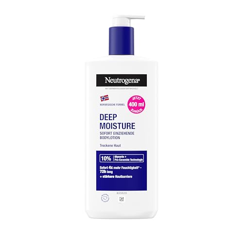 Neutrogena Formula norvegese Deep Moisture lozione per il corpo ad assorbimento immediato (400 ml) per una maggiore idratazione in caso di pelle secca, 400 ml