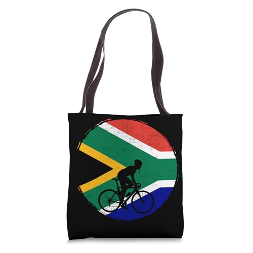 Cycling Enthusiast With Flag Of South Africa Tote Bag
