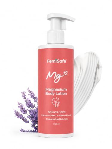 Image of FemiSafe Magnesium Sleep Body Lotion 20% Magnesium Chloride, Muscle & Leg Cramp Relief, Hydrating with Almond Oil, Chamomile, Lavender, Vitamin E + Aloe, Better Sleep Quality, Non-Greasy (2)