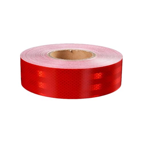 Sylkeov Ruban adhésif réfléchissant Rouge 10 m x 5 cm, Bande autocollante étanche pour avertissement, Ruban de sécurité réfléchissant pour véhicules,...