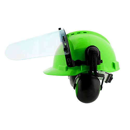 Felled Forestry Safety Helmet – Vented Forestry Hard Hat, Mesh/Plastic Safety Visor, Earmuffs – Chainsaw Helmet System