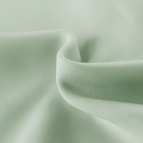 Image of DWCN French Door Curtains - Rod Pocket Thermal Blackout Curtain for Doors with Glass Window, Kitchen and Patio Doors for Privacy, 54 X 72 Inches Long, 1 Curtain Panel with Tieback, Bean Green