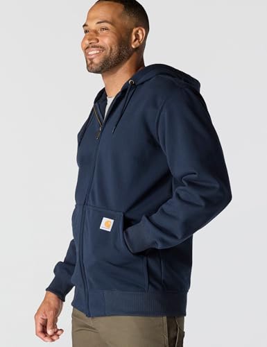 Carhartt mens Rain Defender Paxton Heavyweight Hooded Sweatshirt Full Zip (Big & Tall) fashion hoodies, New Navy, 3X-Large Tall US2
