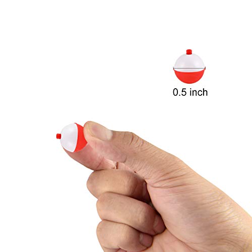 Image of Coopay 15pcs-50pcs /lot Fishing Bobbers Floats Set Hard ABS Snap on Red /White Float Bobbers Push Button Round Buoy Floats Fishing Tackle Accessories Size: 0.5 /1 /1.25 /1.5 /2 Inch